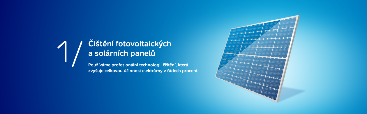 Čištění fotovoltaických a solárních panelů